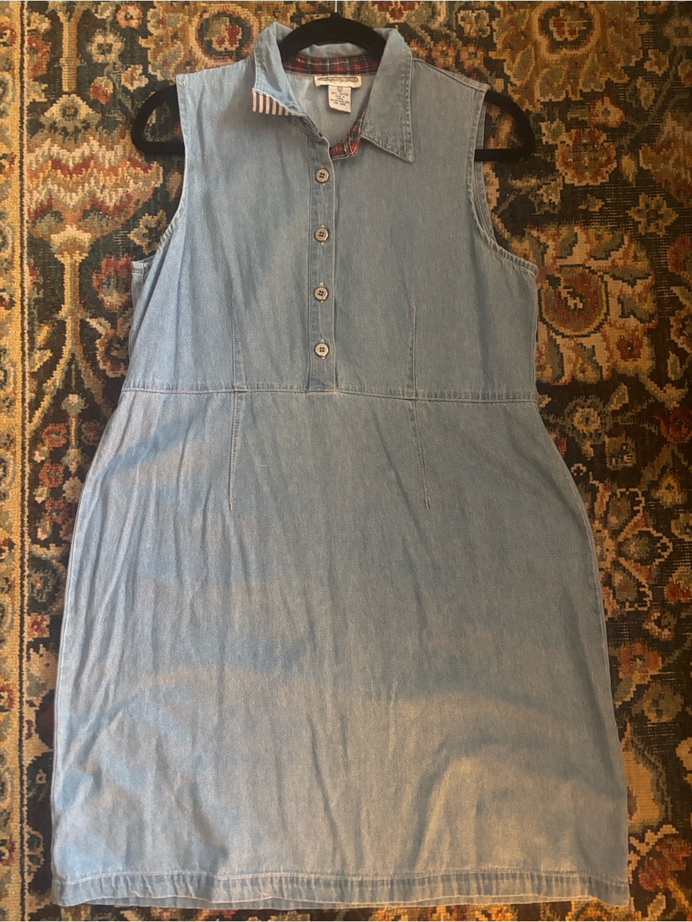 Vintage Cambridge Dry Goods Light Blue Denim Sleeveless Dress